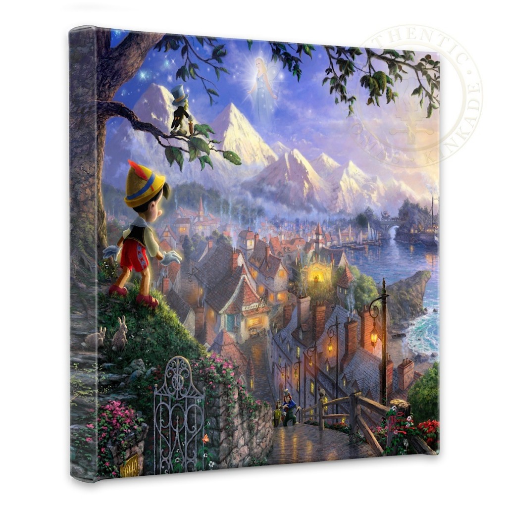 Pinocchio Wishes Upon A Star 14" x 14" Gallery Wrapped Canvas