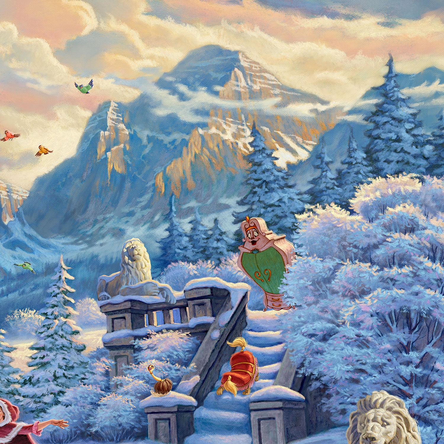 Beauty and the Beast's Winter Enchantment - Limited Edition Art