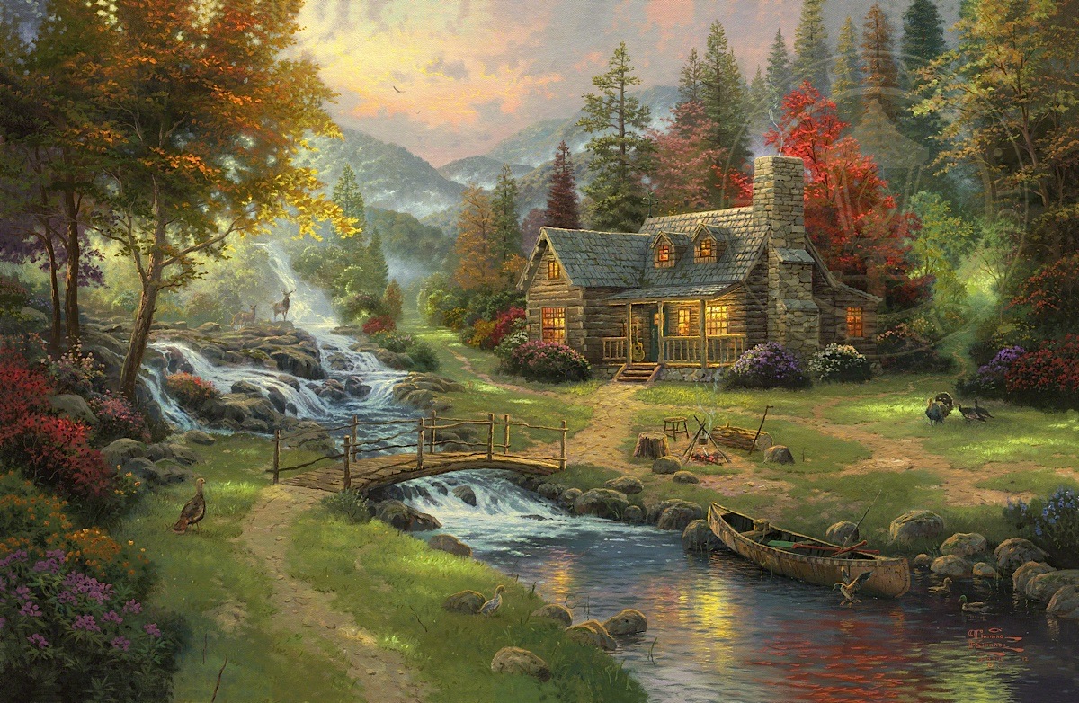 Mountain Paradise - Limited Edition Canvas – Thomas Kinkade Studios